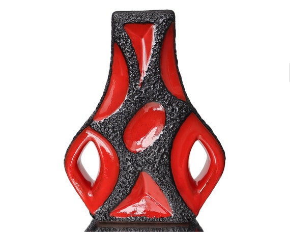 【Fat Lava】Roth Ceramic 赤×黒　フラワーベース FAT LAVA 