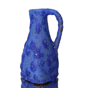 Small Vase with Thick Blue Lava Glaze - Studio Pottery