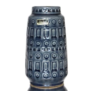SCHEURICH Blue Vase, Model 260-15, West German Pottery