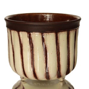 Ceramic Planter in Beige & Brown - Cachepot