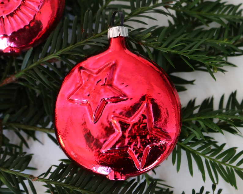 1x LAUSCHA Glass Christmas Tree Ornaments Sun & Stars Thaler Etsy