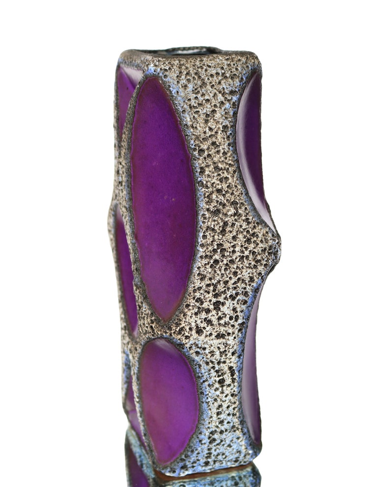 Large ROTH Lozenge Vase in Purple With Fat Lava Glaze Model Etsy