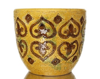 BITOSSI Ceramic Planter - Moresco Pattern - Aldo Londi Design, Italy