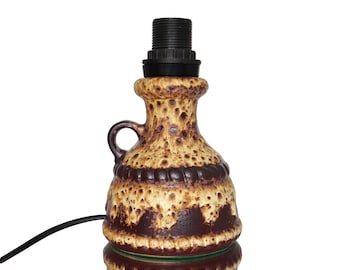 Ceramic Table Lamp Base in Brown - West Germany Pottery