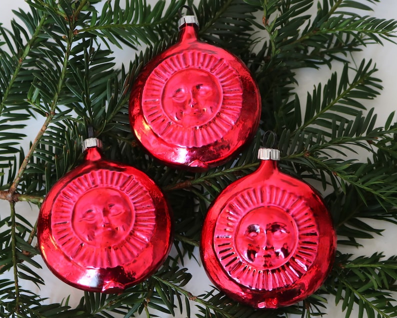 1x LAUSCHA Glass Christmas Tree Ornaments Sun & Stars Thaler Etsy