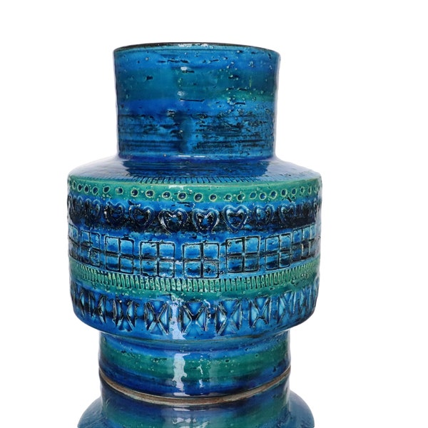 BITOSSI Ceramic Vase in Rimini Blue 712 - Aldo Londi Design, Italy