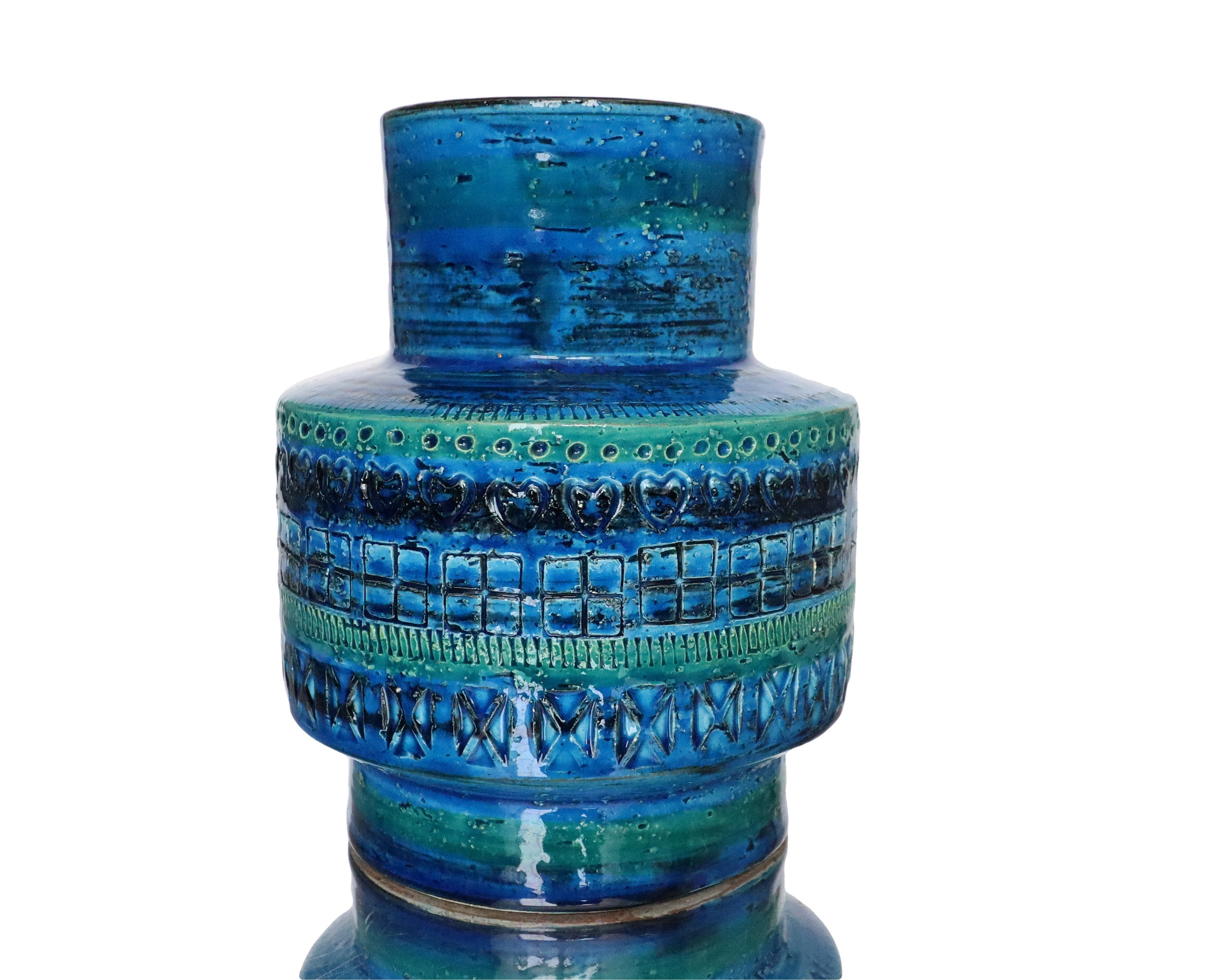 BITOSSI セラミック花瓶 リミニブルー 712 - アルド ロンディ デザイン