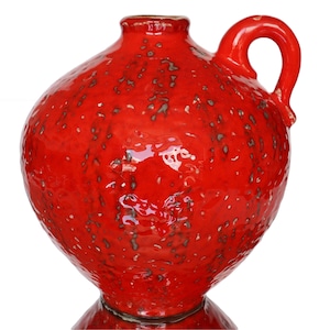 Red CARSTENS Ceramic Vase, Design by Heinz Siery