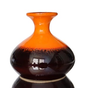 Keramik Vase in Orange & Braun - WALTER BECHT
