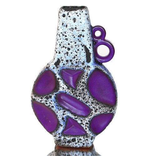 Large ROTH Lozenge Vase in Purple With Fat Lava Glaze Model Etsy