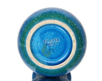 Italy Bitossi社 Flavia リミニブルー フウロウオブジェ 美品 BITOSSI FLAVIA Ceramic Vase in Rimini Blue, Aldo Londi Design