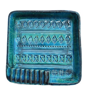 BITOSSI Ceramic Ashtray in Rimini Blue - Aldo Londi Design, Italy