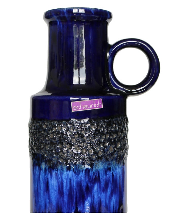 SCHEURICH 陶器製花瓶（ブルー）、モデル 401/28 - Etsy 日本