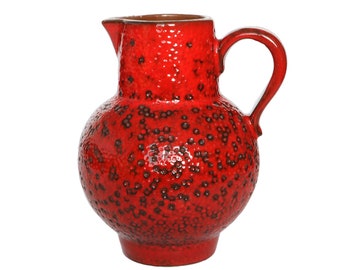 SCHEURICH Ceramic Vase in Red & Black, Model 418-18