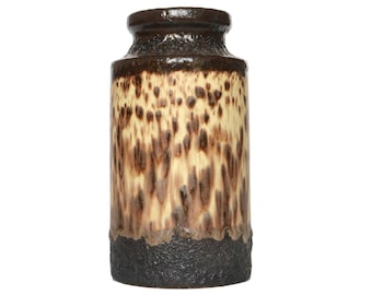 SCHEURICH Brown Ceramic Vase with Fat Lava Glaze, Design 203-18