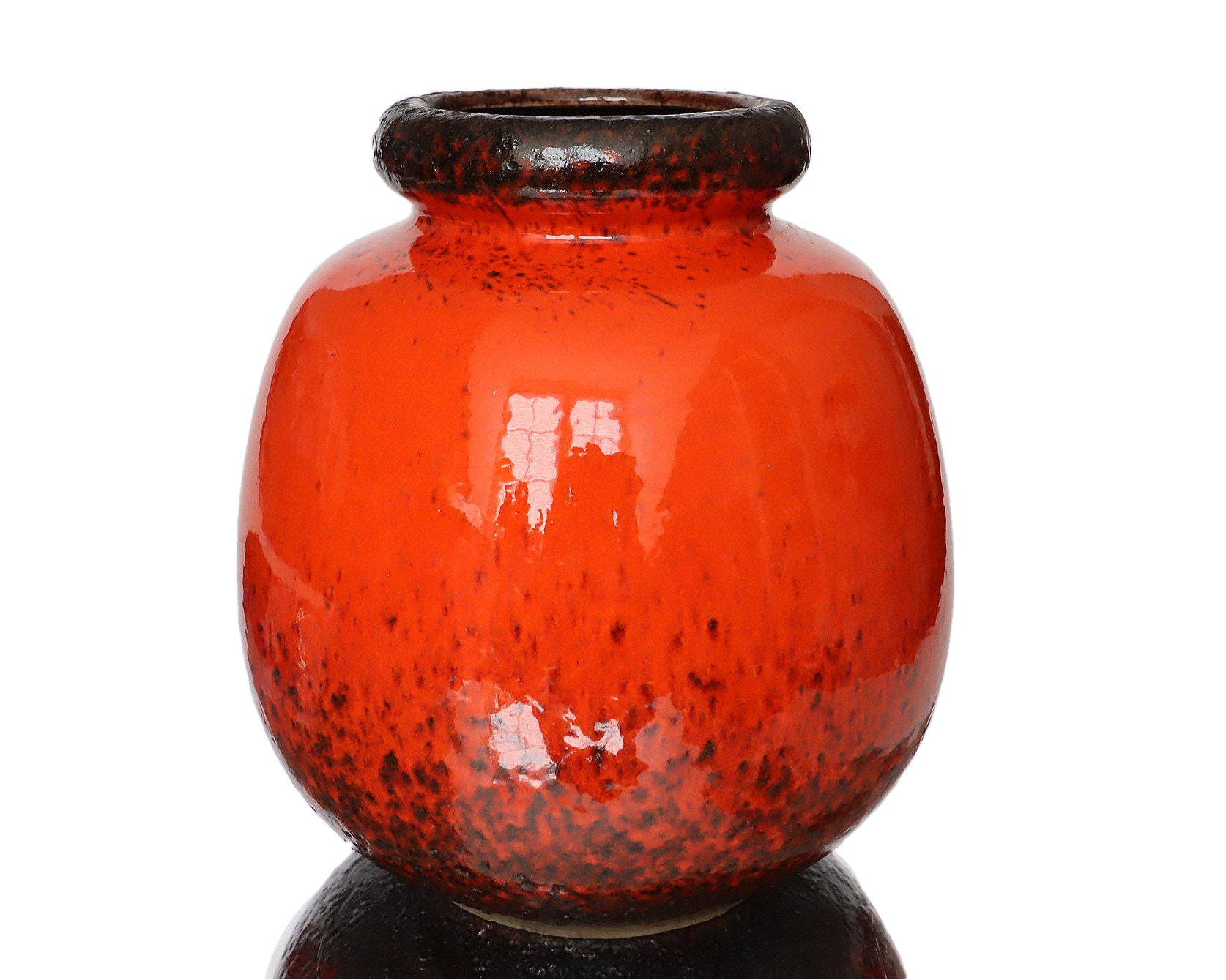 西ドイツ陶器のSCHEURICH（シェイリッヒ）赤と黒の陶器花瓶 - Etsy 日本