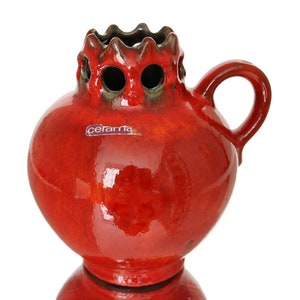 Red CERAMANO Royal Vase, Design by Hans Welling