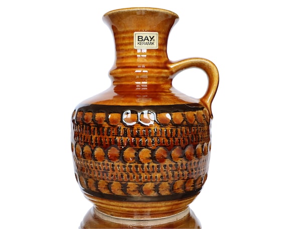 陶器製ブラウン花瓶 BAY ブラウン ピッチャー花瓶 モデル77-17 - 西ドイツ陶器 - Etsy 日本