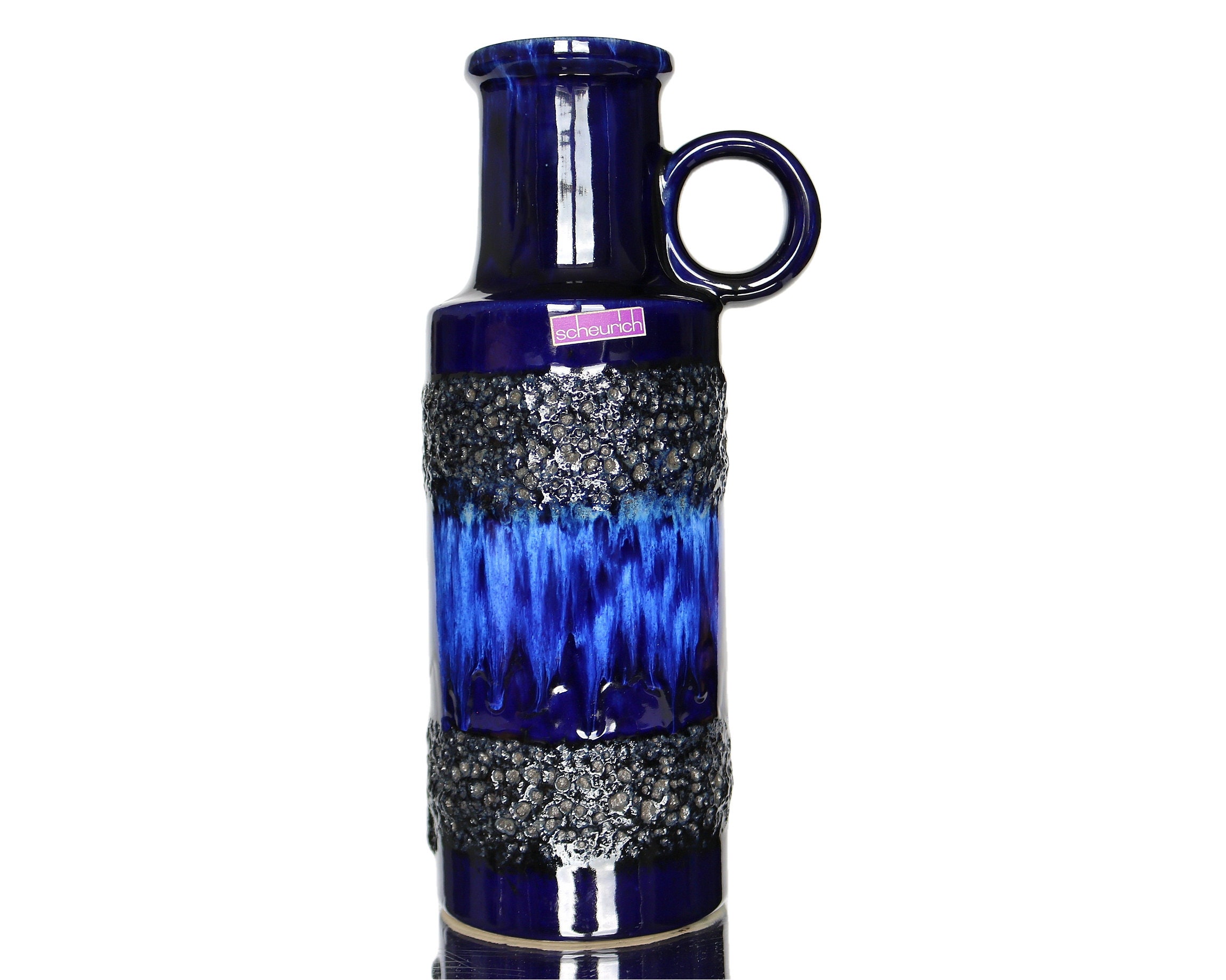 SCHEURICH 陶器製花瓶（ブルー）、モデル 401/28 - Etsy 日本