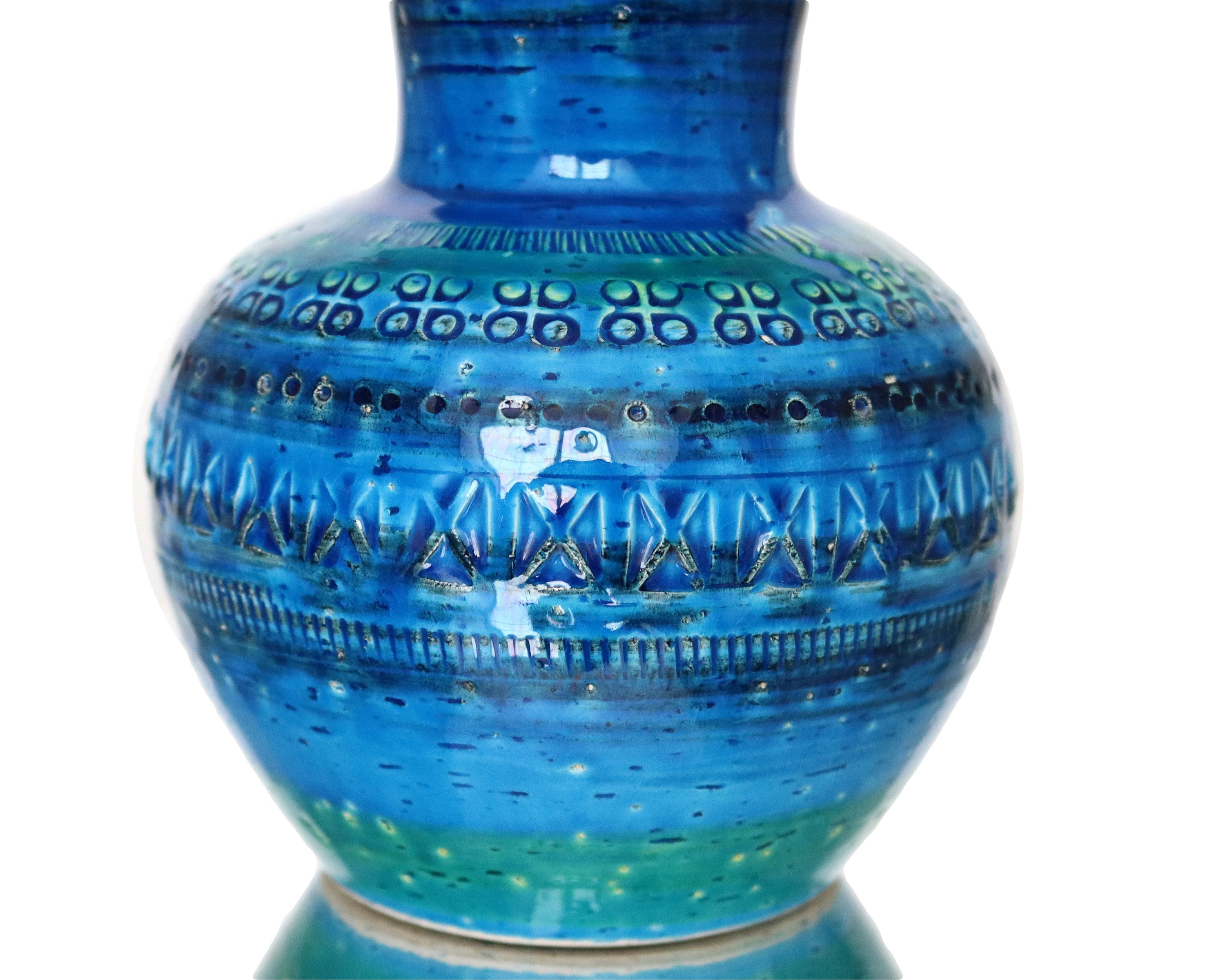 BITOSSI FLAVIA Ceramic Vase in Rimini Blue, Aldo Londi