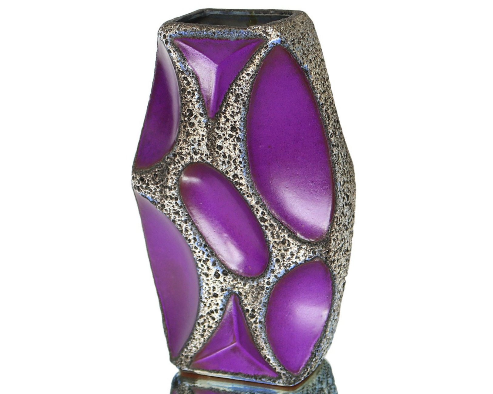 Large ROTH Lozenge Vase in Purple With Fat Lava Glaze Model Etsy