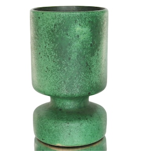 OTTO Ceramic Waisted Vase in Green - West Germany Pottery - Mid Century Modernist Ceramics