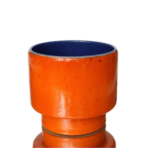Small Orange Ceramic Planter - Cachepot - Flower Pot