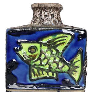 Rare SCHEURICH Fat Lava Vase - Fish Pattern - 281-19