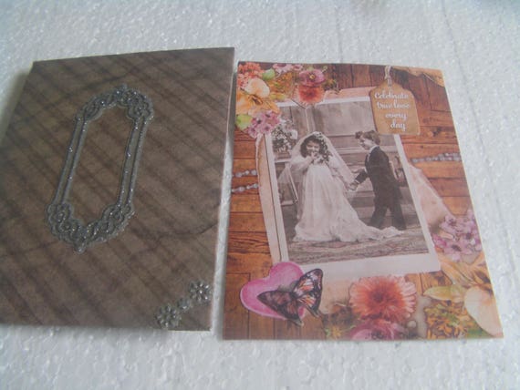 Carte Anniversaire De Mariage Vintage Et Son Enveloppe Etsy