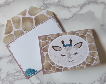 Descarga digital de tarjeta de felicitación, descarga de tarjeta de felicitación de jirafa, tarjeta de felicitación de jirafa imprimible, tarjeta de bienvenida imprimible, tarjeta imprimible