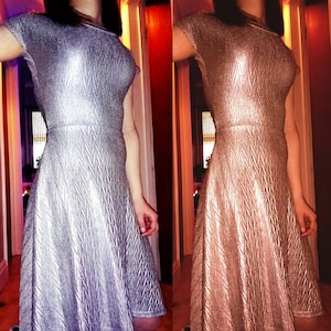 Stylish Metallic Silver or Gold Dress Pretty and Elegant