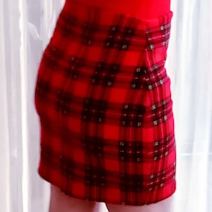 Pretty Disturbia punk grunge handmade wrap over red tartan mini skirt