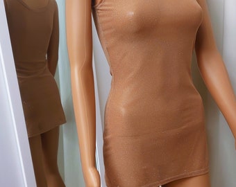 Shiny Mesh Most Basic gold Bodycon Dress ,Women fashion, gift for her, evening dress, party dr