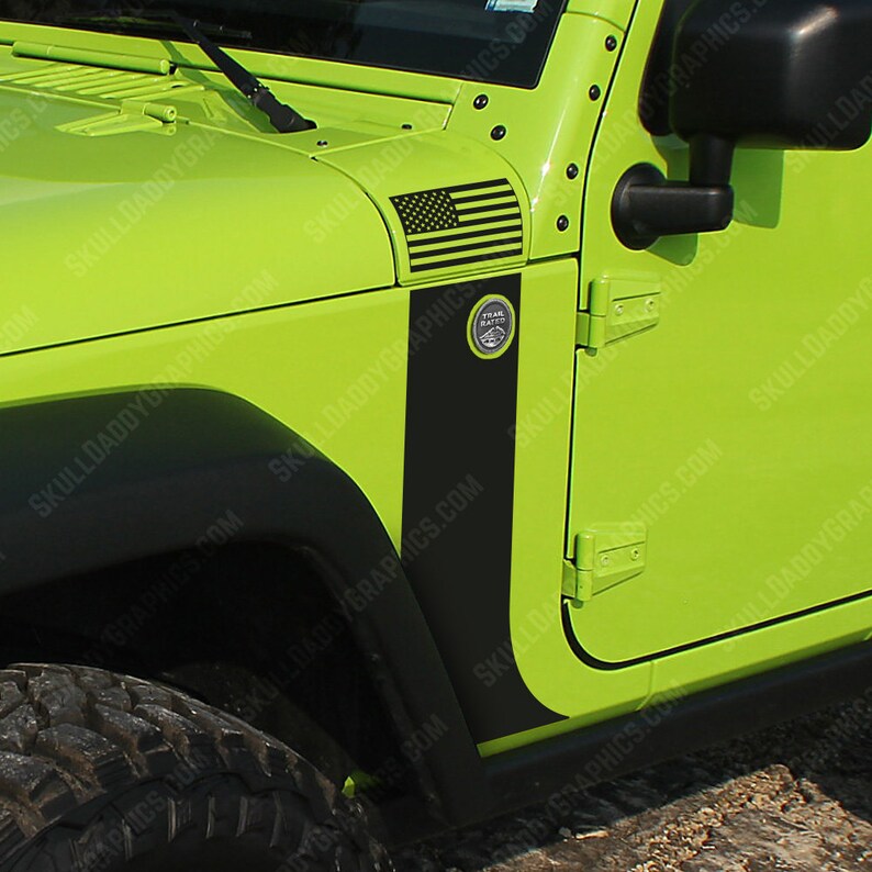 Cowl Hood and Fender Stripe W/flag Decal Sticker to Fit Jeep Etsy