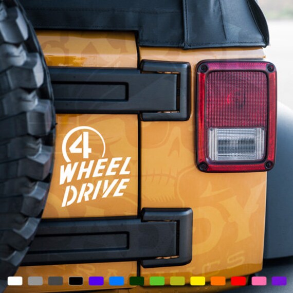 Vinyl Decal Sticker Jeep XJ JK CJ TJ YJ Willys XK 4x4 Black 4 Wheel Drive Vinyl Decal Sticker Jeep XJ JK CJ TJ YJ Willys XK 4x4 Black 4 Wheel Drive