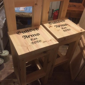 Solid Wood Hand-made Bar Stool (with back)