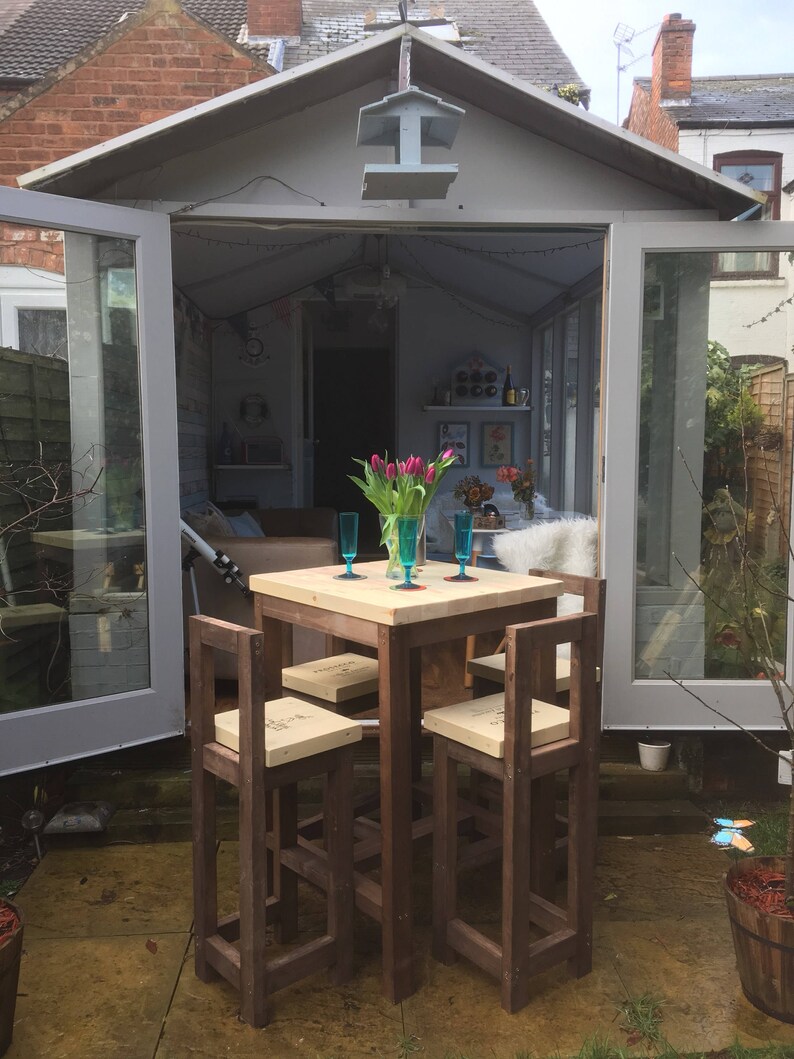 Handmade Bar Stools and Poseur Table Etsy
