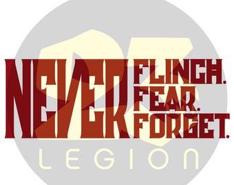 Never Flinch, Never Fear, Never Forget - Nevernight Chronicles-inspired vinyl decal
