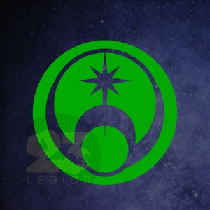 Puede incluir: Un círculo verde con una estrella blanca en el centro y una forma de media luna alrededor de la estrella. El círculo está rodeado por un círculo verde más grande.