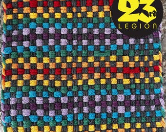 Handmade Potholder - "Stormy Rainbow" 8x8 inch PRO size