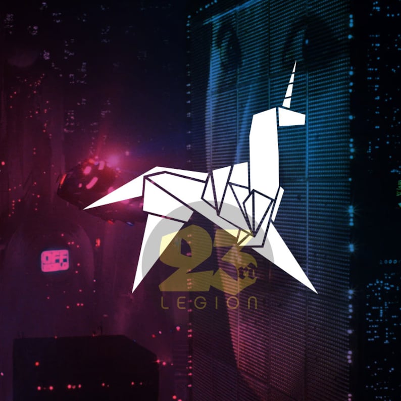 Origami Unicorn Vinyl Decal Blade Runner inspired image 1