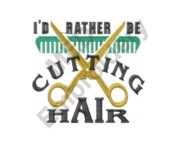 Hairdresser Machine Embroidery Design Cutting Hair Etsy