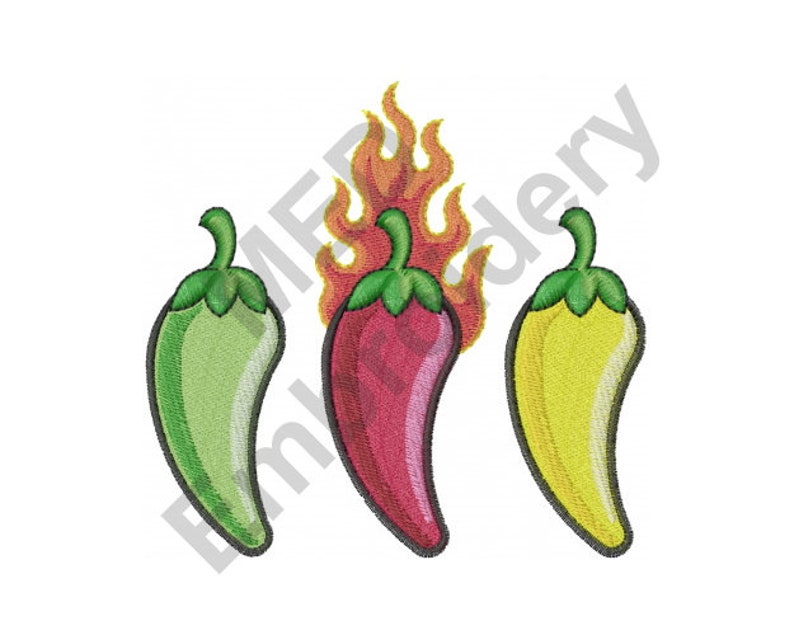 Chili Peppers Machine Embroidery Design Embroidery Designs Etsy