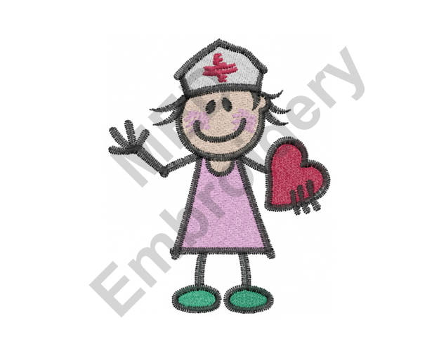 Nurse Machine Embroidery Design Stick Nurse Machine Etsy