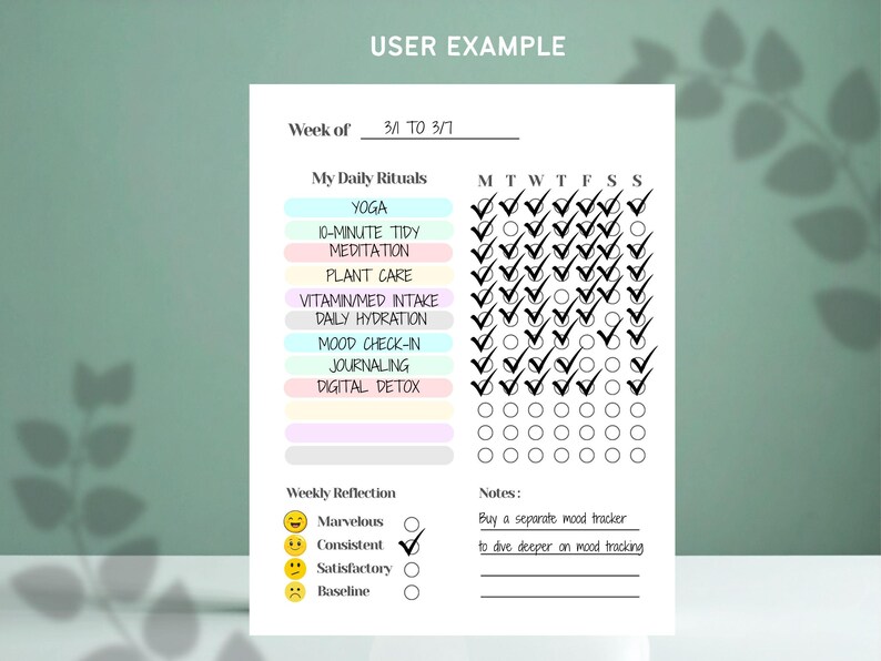 Weekly Habit Tracker Printable | Daily Rituals | Goal Planner (digital ...