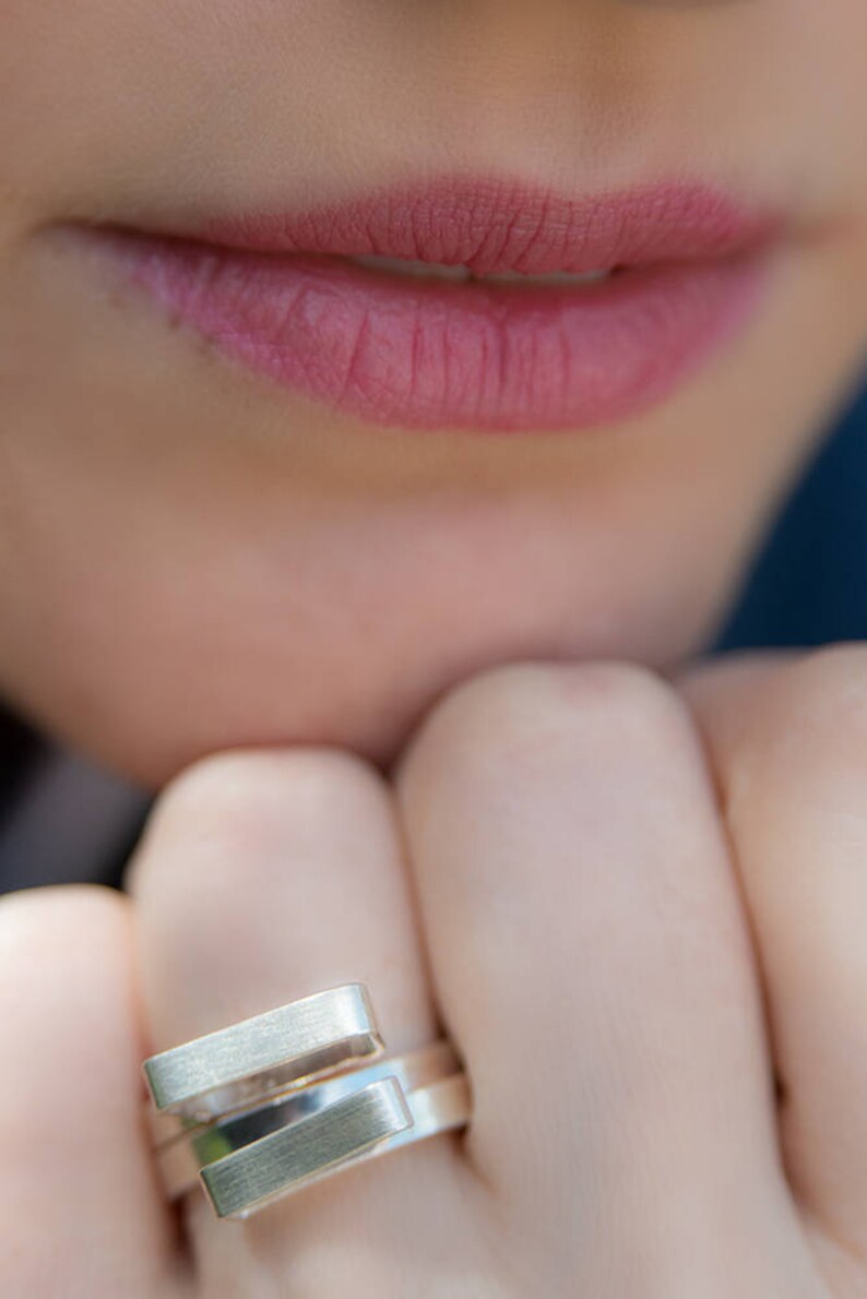 Copper jewelry Brotherhood ring Bridesmaid gift Italian jewelry Silver ring Sculpture ring Copper ring Minimalist ring Vegan jewelry