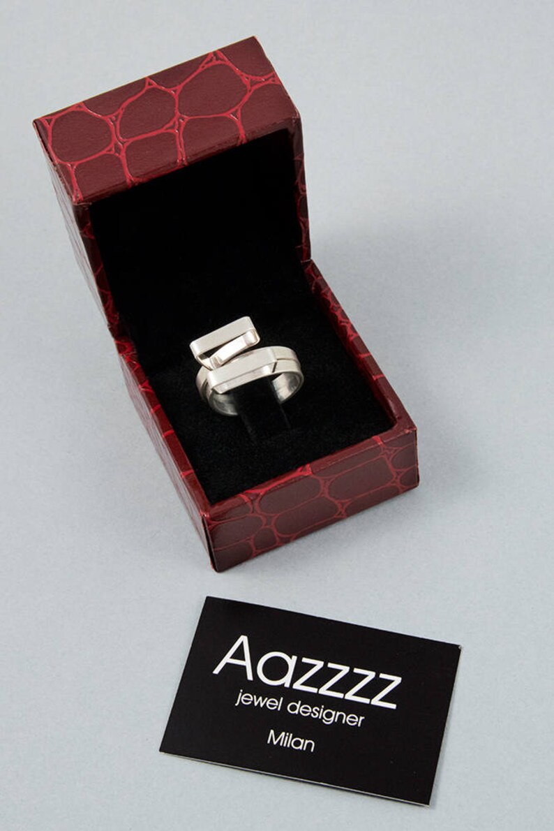 Copper jewelry Brotherhood ring Bridesmaid gift Italian jewelry Silver ring Sculpture ring Copper ring Minimalist ring Vegan jewelry