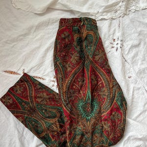 vintage silk paisley pants size 6,