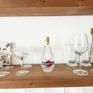 Vintage french restaurant bottle Martini, 50s retro bistro bar glass bottle