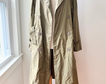 Kurtka przeciwdeszczowa vintage military rozmiar 36 unisex, wojskowy trencz z paskiem rozmiar mały/średni